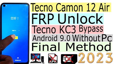 ByPass FRP on Tecno Camon 12 Air CC6 / KC3 .